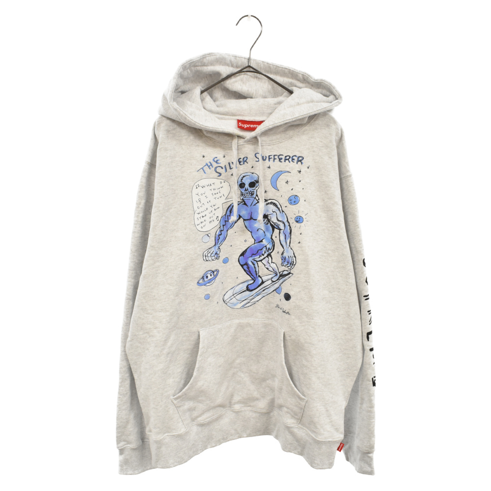 お手軽価格で贈りやすい 20SS×ダニエルジョンソンコラボ シュプリーム シルバーサーファ グレー プルオーバーパーカー フロントロゴプリント Lサイズ お手軽価格で贈りやすい 20SS×ダニエルジョンソンコラボ シュプリーム シルバーサーファ グレー プルオーバーパーカー フロントロゴプリント Lサイズ