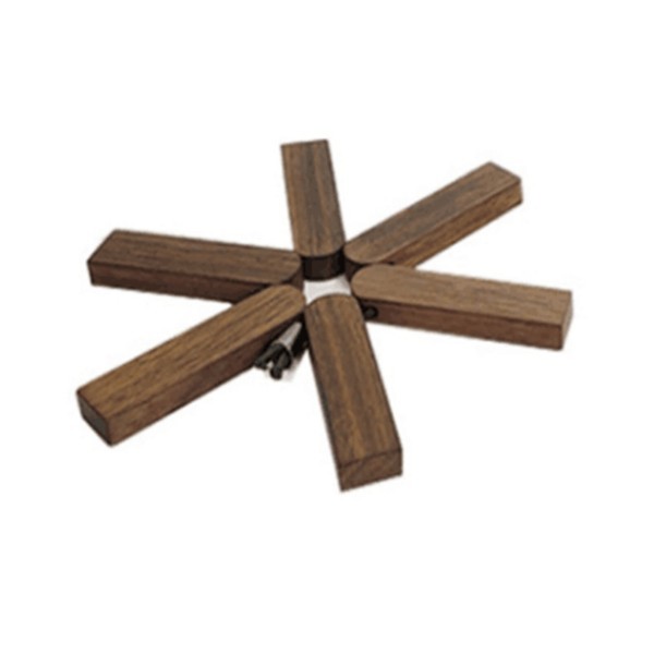 木製 鍋敷き 折りたたみコンパクト収納 color：Walnut アウトドア調理用品の画像3