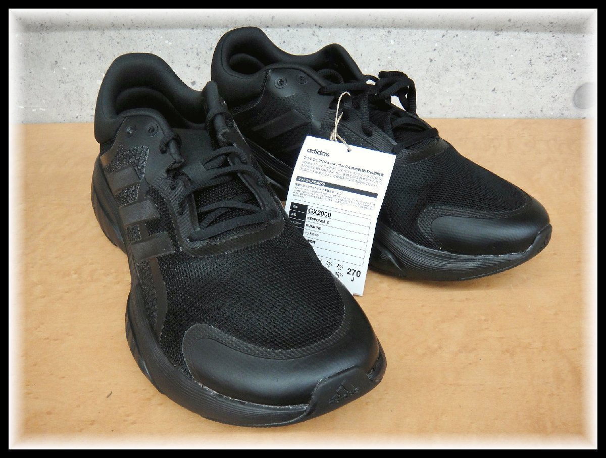 4B265T unused adidas Adidas sneakers RESPONSE M response M GX2000 27.0cm black running shoes 