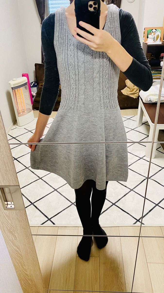 可愛いニットワンピース 着画あり|PayPayフリマ