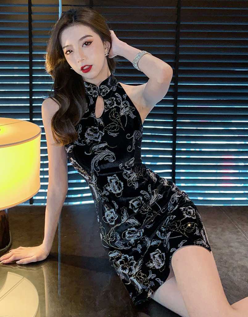  sexy платье платье в китайском стиле коричневый ina одежда костюмы 