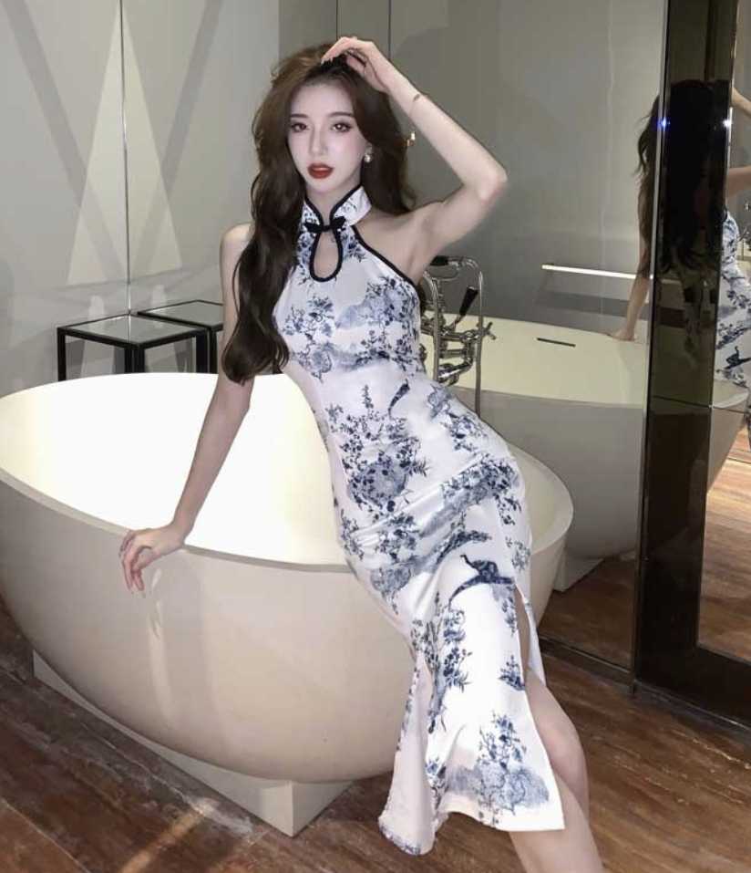  платье в китайском стиле kyaba платье M размер коричневый ina одежда sexy костюмированная игра 