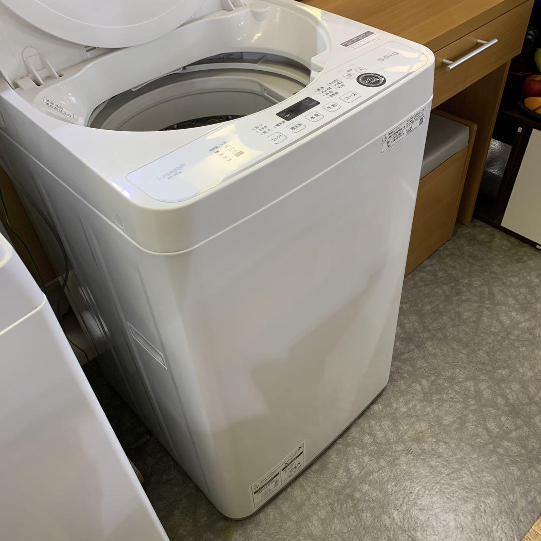 お見舞い Sharp洗濯機 2021年製 5.5kg ES-GE5E-W 5kg以上