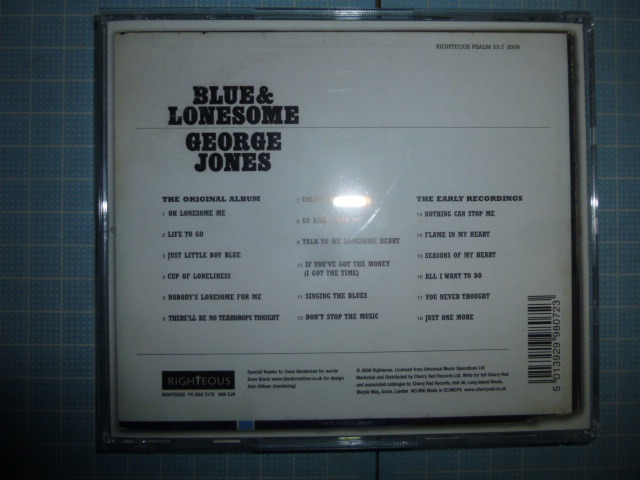 Ω　CD＊C&W＊ジョージ・ジョーンズ　GEORGE JONES『BLUE ＆ LONESOME』輸入盤＊全18曲_画像3