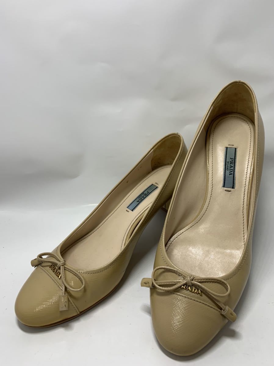 公式通販にて購入 プラダ PRADA パンプス ベージュ 38 - oki-denki.co.jp