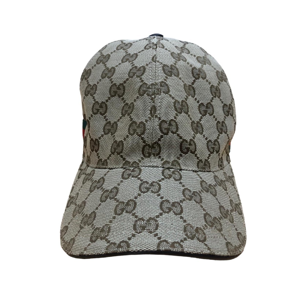 GUCCI グッチ ベースボールキャップ GGキャンバス×レザー シェリー