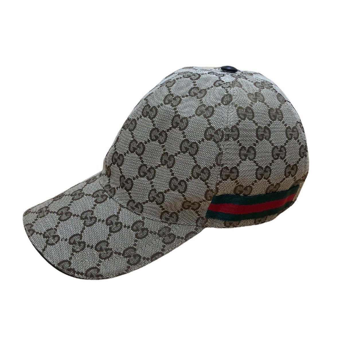 GUCCI グッチ ベースボールキャップ GGキャンバス×レザー シェリー