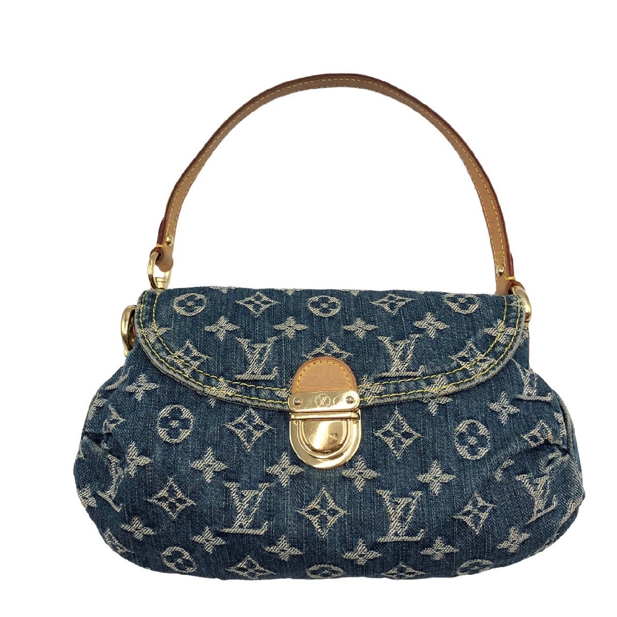 男女兼用 LOUIS VUITTON デニム モノグラム ショルダーバッグ