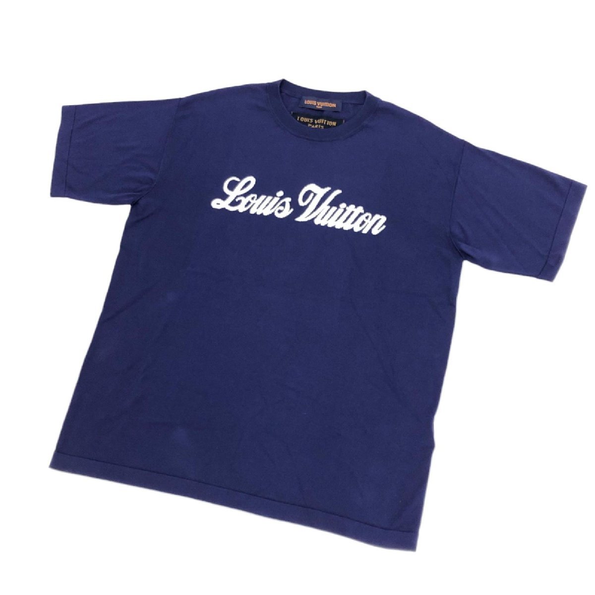 ルイヴィトン グラフィックショートスリーブ クールネック Tシャツ 1AA４ＸM ネイビー 国内正規品