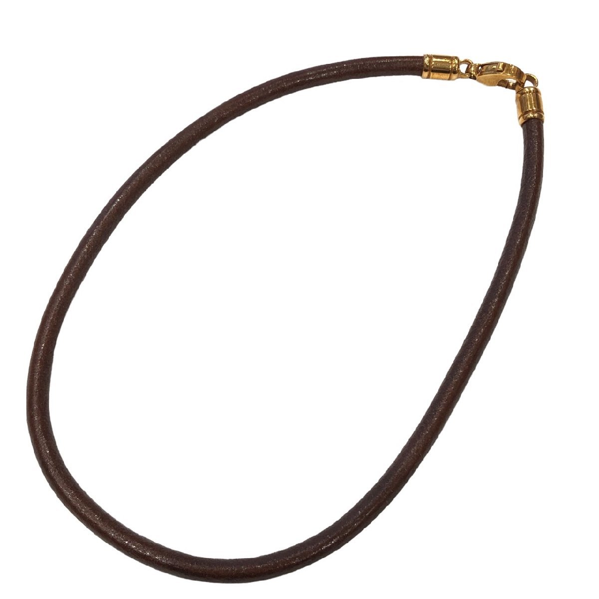 BVLGARI ブルガリ チョーカー K18 750 レザー ブラウン系 ネックレス