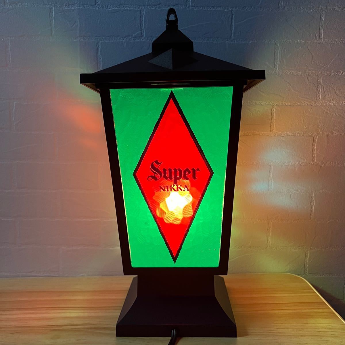 新品 ニッカウヰスキーのステンドランタン Super NIKKA ブラックニッカ ニッカウイスキー ランプ スーパーニッカ ライト