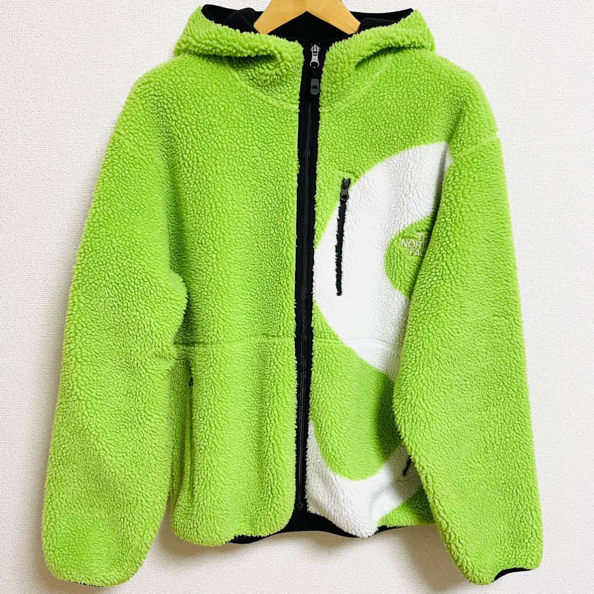 Supreme The North Face S Logo Hooded Fleece Jacket Lime White L 20aw 2020年 ライム グリーン 緑 白 Sロゴ フリース コラボ 納品書付き_画像1