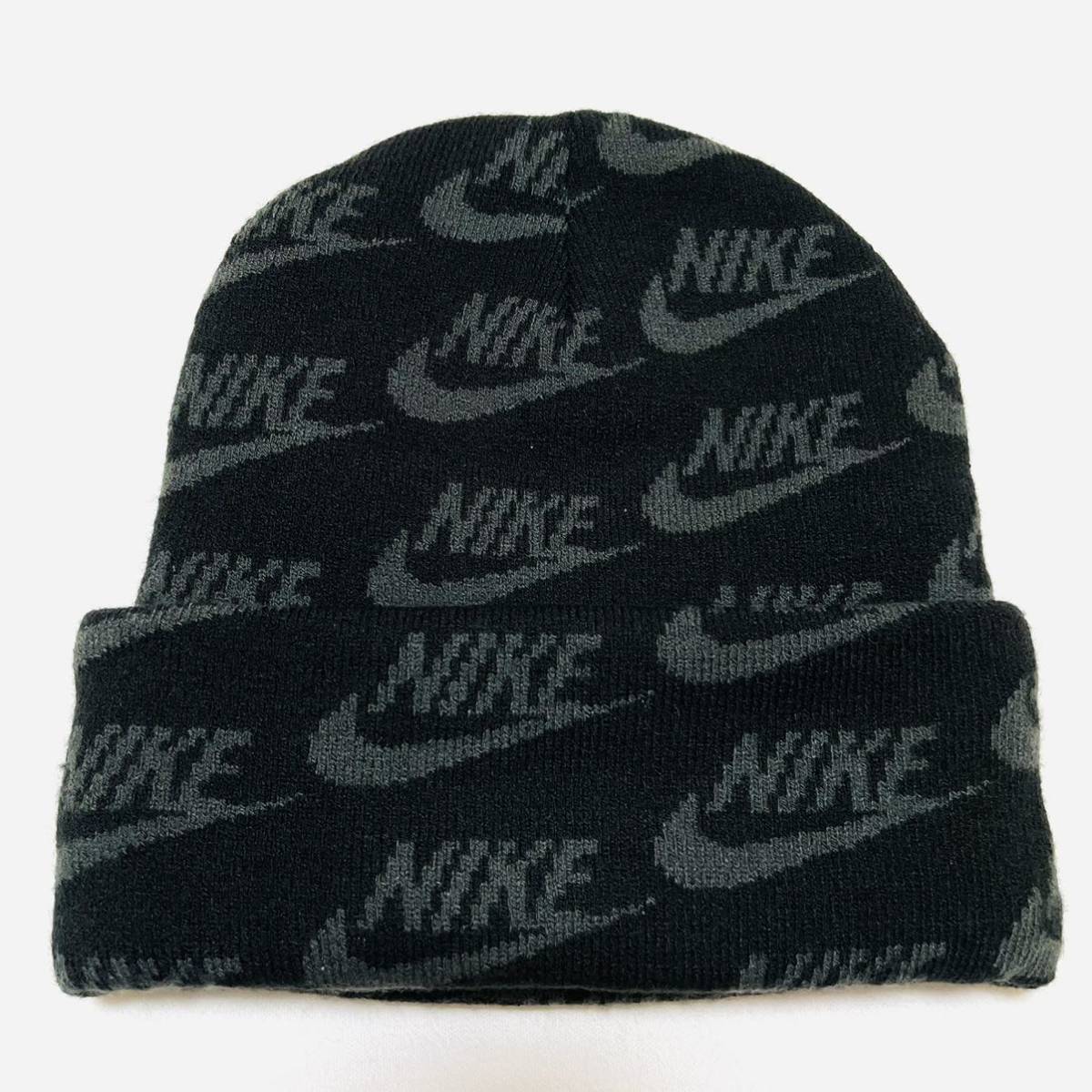 ほぼ新品 Supreme Nike Jacquard Logos Beanie Black White 21ss 2021