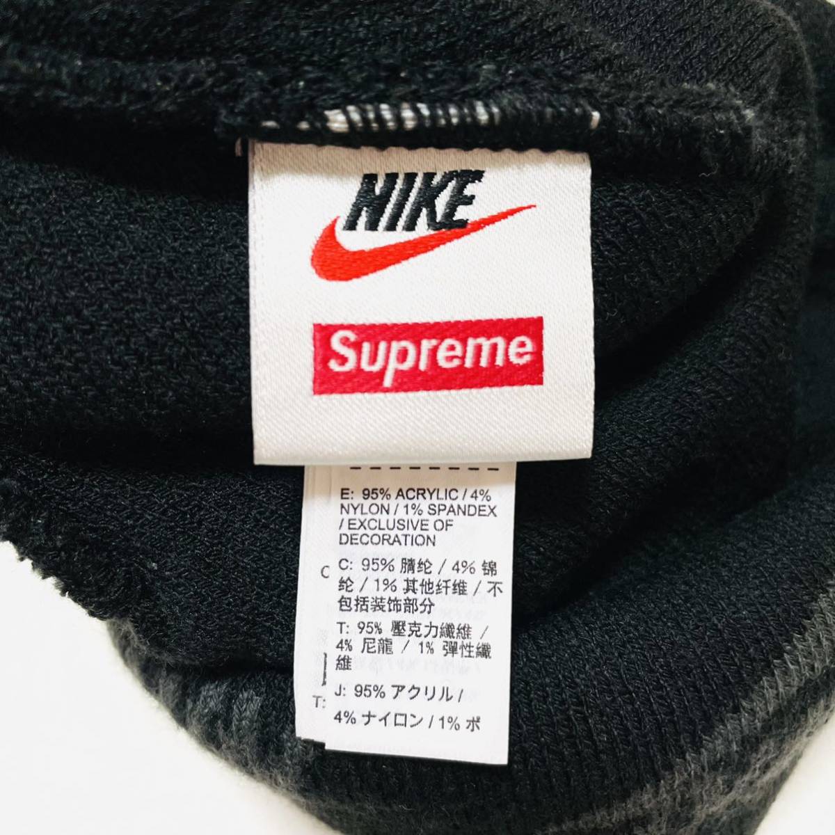 ほぼ新品 Supreme Nike Jacquard Logos Beanie Black White 21ss 2021