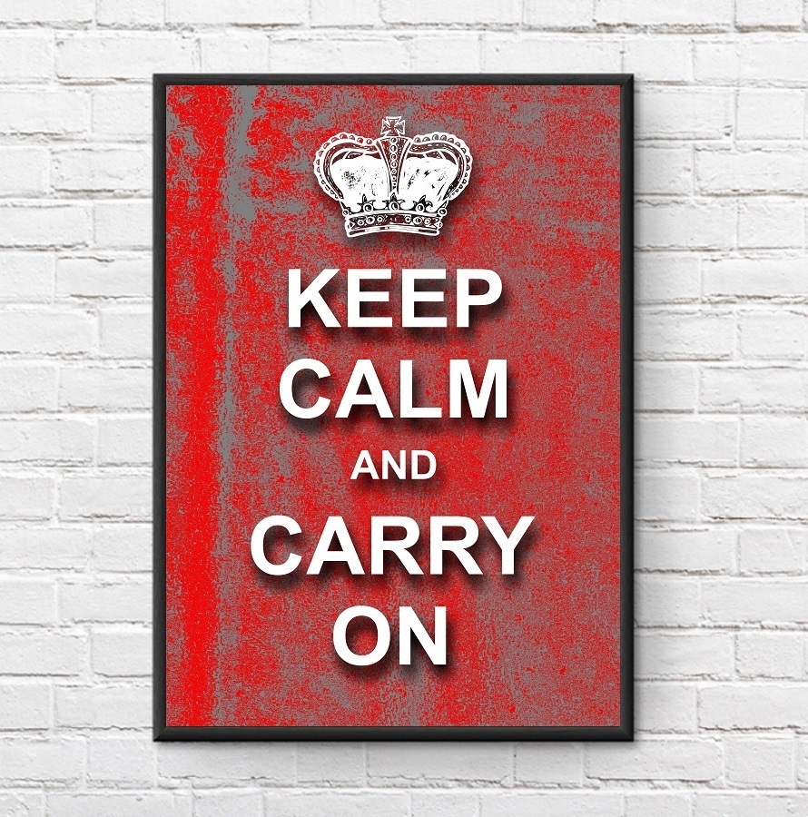 インテリアポスター ヴィンテージ Keep Calm and Carry On 平静を保ち普段の生活を続けよ A3サイズ as5_画像1