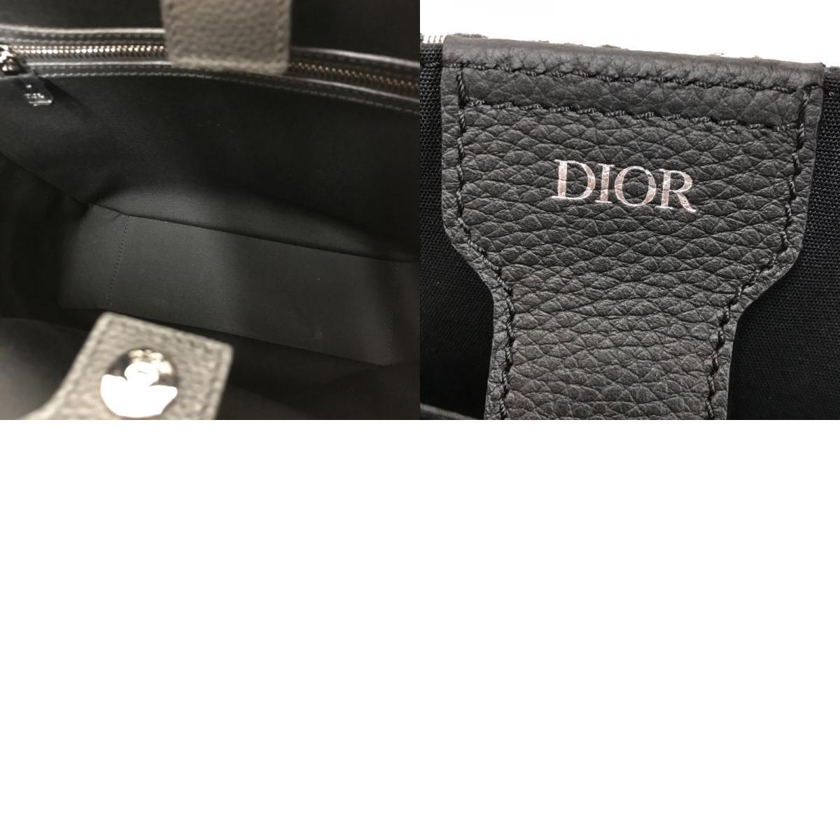 クリスチャンディオール Christian Dior ショルダーバッグ サドル オブリーク 2WAY トート ブラック×ネイビー_画像10