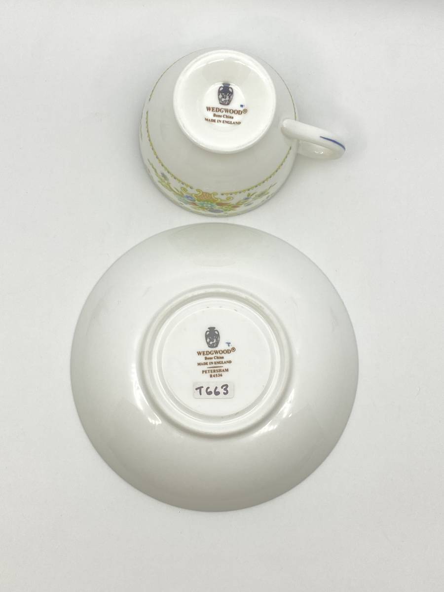 ＊レア＊ WEDGWOOD ウェッジウッド ＊RARE＊ PETERSHAM Tea Cup & Saucer Duo R4536 ピーターシャムティーカップ & ソーサー *T663_画像9