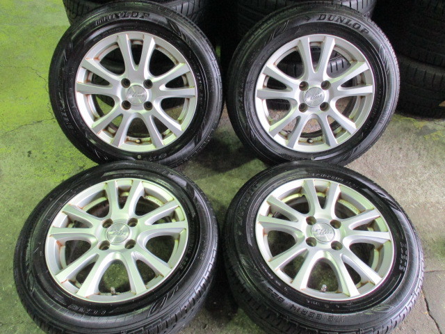 ｉ－１３５７３　１７５／６５Ｒ１４　ダンロップ　ＥＣ２０２Ｌ　２０２０年製　７分山、８分山　プロゲットＭＸ　１セット_画像1