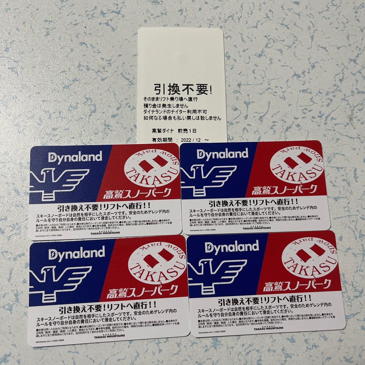 高鷲スノーパーク ダイナランド 共通リフト券 5枚 - fundacionatenea.org