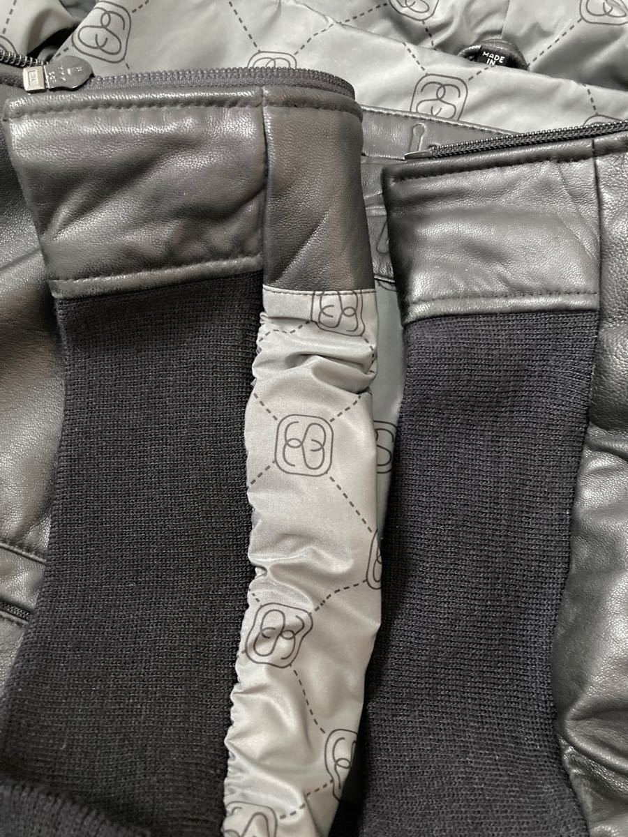超レア オールド Stussy レザー パーカー ジャケット 裏地 モノグラム /スタジャン Old ステューシー 限定 革ジャン
