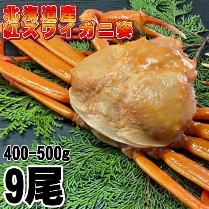 【北海道産】紅ズワイガニ　400-500g 9尾　冷凍　ボイル済み　ずわい　かに　蟹_画像1