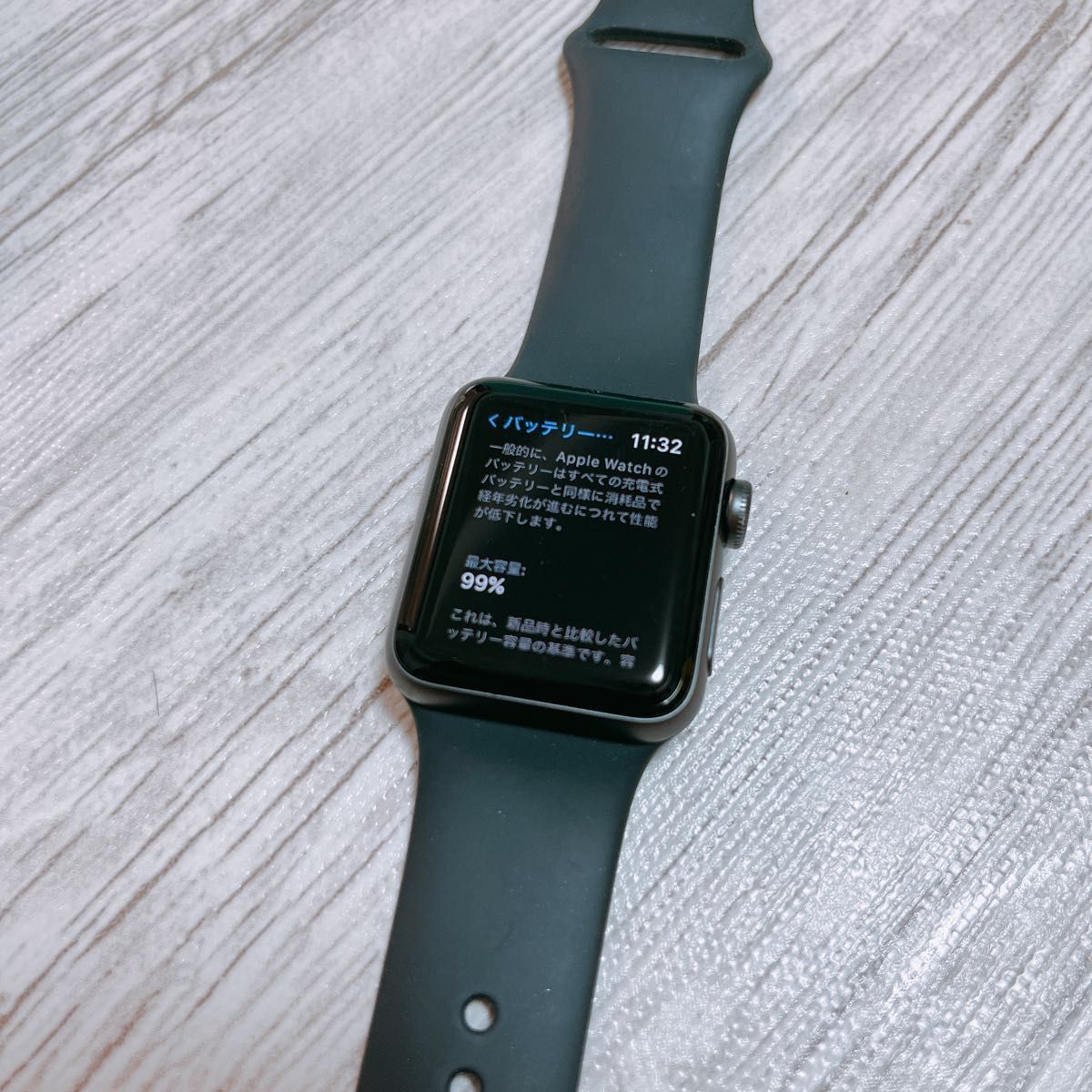 apple watch series 3 42mm(本体のみ)スペースグレイ バッテリー