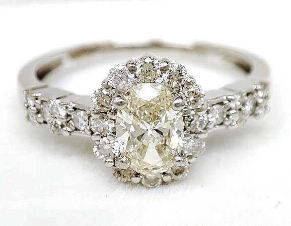 印象のデザイン 0.376ct Y8574★天然ダイヤモンド D-0.19ct 約3.0g★仕上済 8.5号 リング オーバルミックスカット★Pt900 プラチナ台