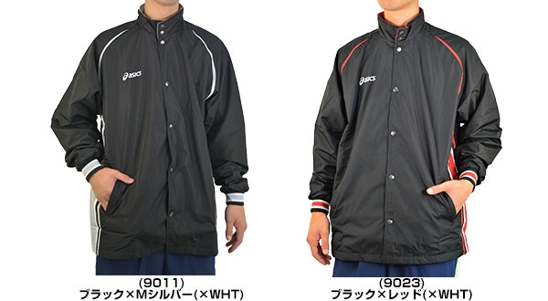 [ free shipping ]asics Asics * reverse side nappy half coat [ tag equipped ]XBT154*7,590 jpy. * black red L[ stock limit ]