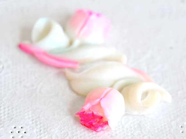 * редкость * розовый тюльпан цветок цветок Japan Vintage cell Lloyd kaboshon сделано в Японии retro ручная работа детали маленький 2 шт 