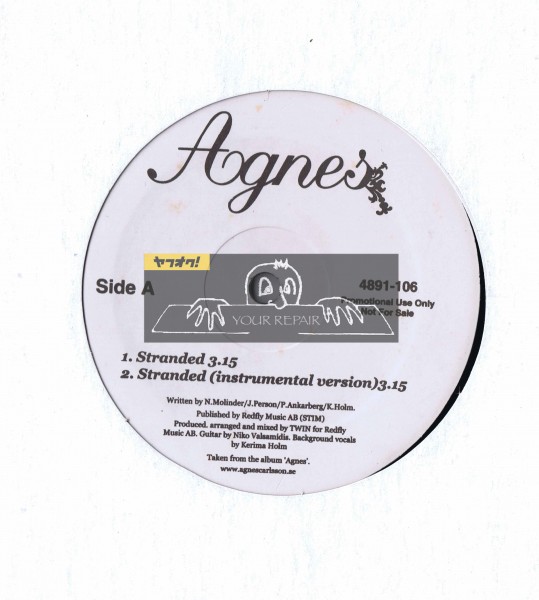【 12inch 】 プロモ盤 Agnes - Stranded [ スウェーデン盤 ] [ Not OnLabel (Self-released) / 4891-106 ] promo_画像1