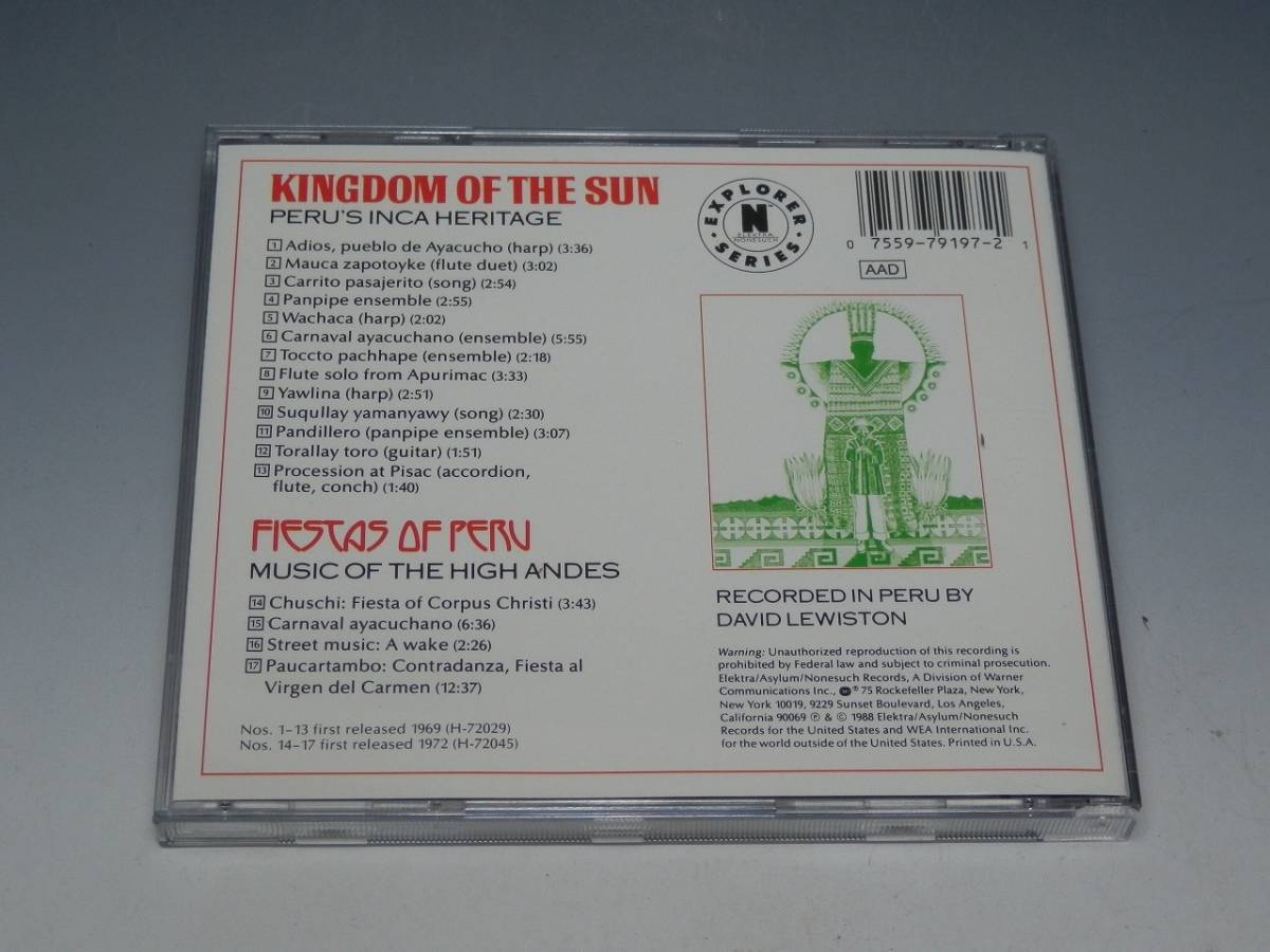 KINGDOM OF THE SUN/FIESTAS OF PERU 輸入盤CD フォルクローレ_画像2