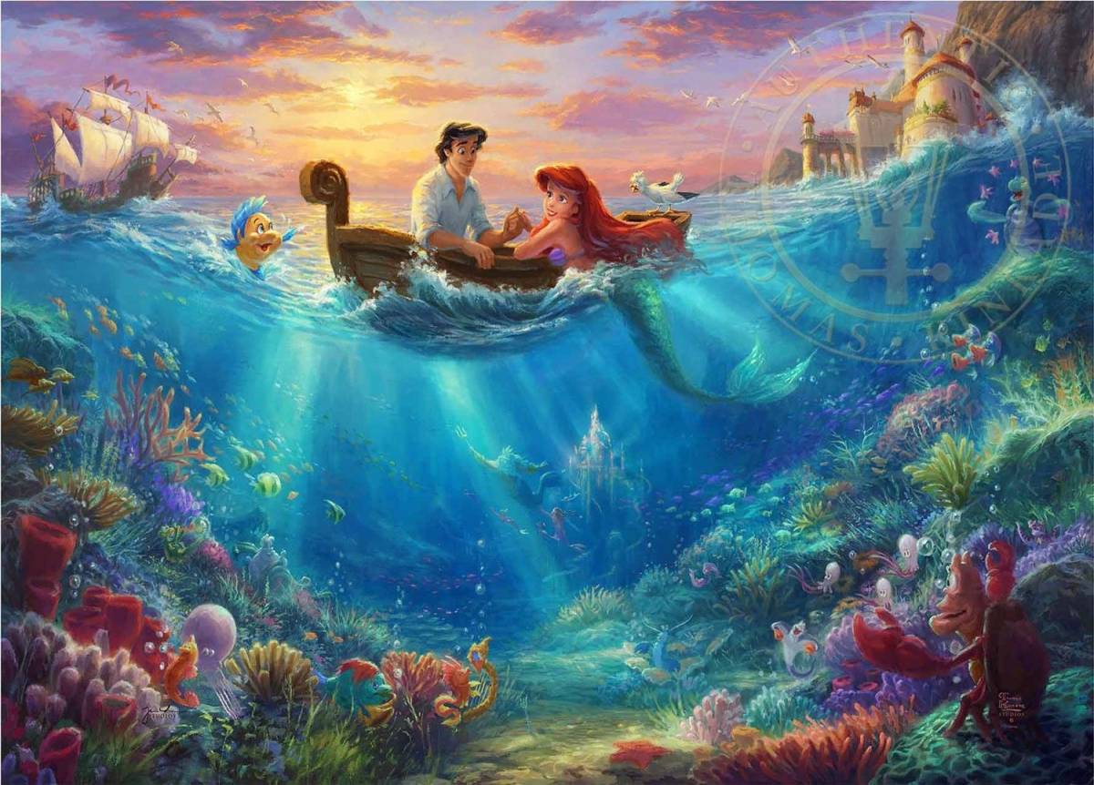 Paypayフリマ Disney Fine Art ディズニーファインアート リトルマーメイド アリエル 限定 レア Thomas Kinkade