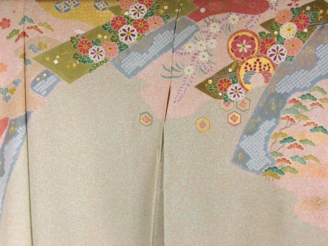 [ новый товар ] 2 поколения сосна . синий . выходной костюм .. диафрагмирования документ цветочный принт розовый кимоно натуральный шелк формальный свадьба party . оборудование не использовался роскошный сверху товар не готовый 