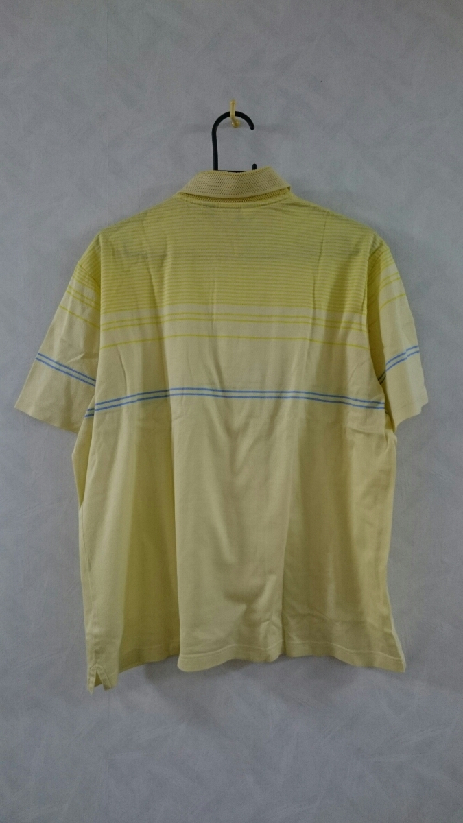 Black&White polo-shirt size L have been cleaned black & white Golf GOLF yellow color 