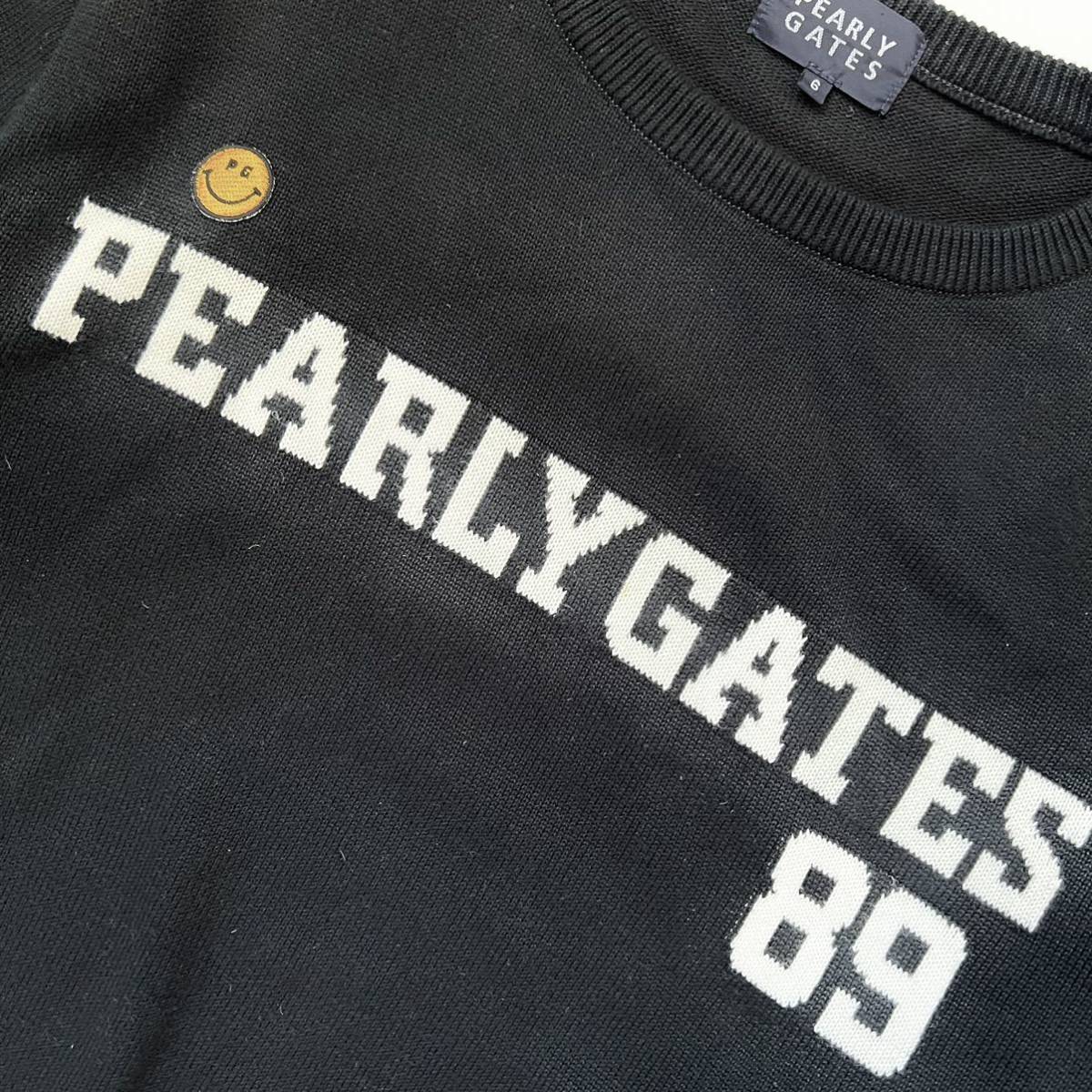 【送料無料】PEARLY GATES パーリーゲイツ　セーター　ゴルフウェア　スマイル　ニコ　6 XL メンズ　GOLF ニット　ロゴ　近年モデル　黒_画像4