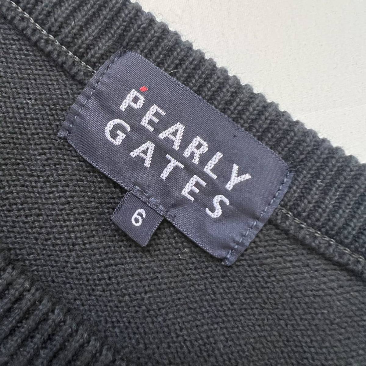 【送料無料】PEARLY GATES パーリーゲイツ　セーター　ゴルフウェア　スマイル　ニコ　6 XL メンズ　GOLF ニット　ロゴ　近年モデル　黒_画像5