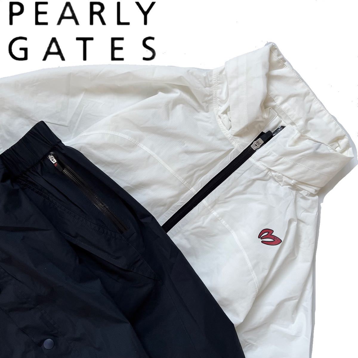 【送料無料】PEARLY GATES パーリーゲイツ　レインウェア　雨具　セットアップ　2 レディース　M ゴルフ　レッグカバー　防風　撥水　防水_画像1