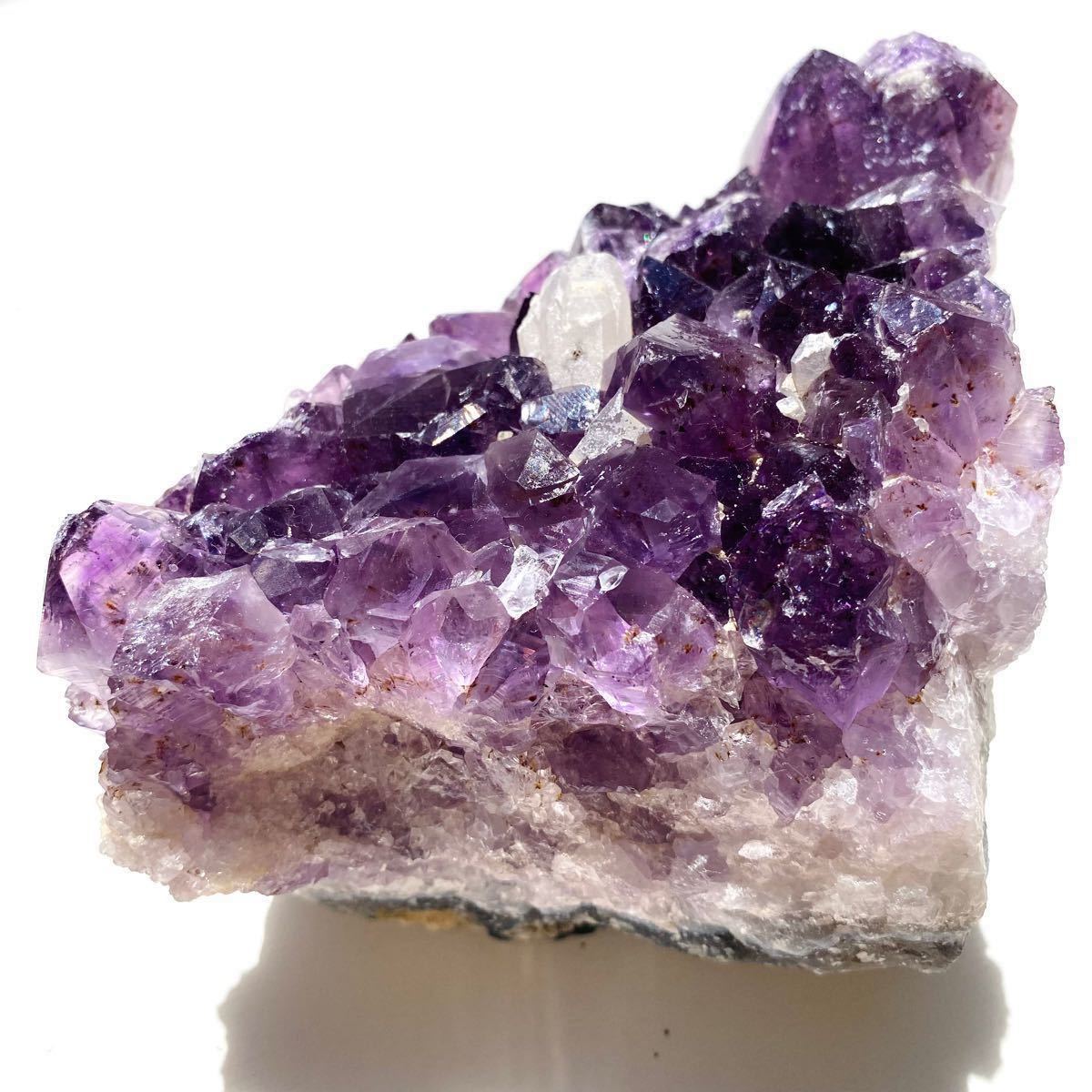 天然石　紫水晶　カルサイト アメジスト　1226g クラスター　原石　鉱物　ブラジル産 カルサイト　カコクセナイト インテリア雑貨 インテリア雑貨
