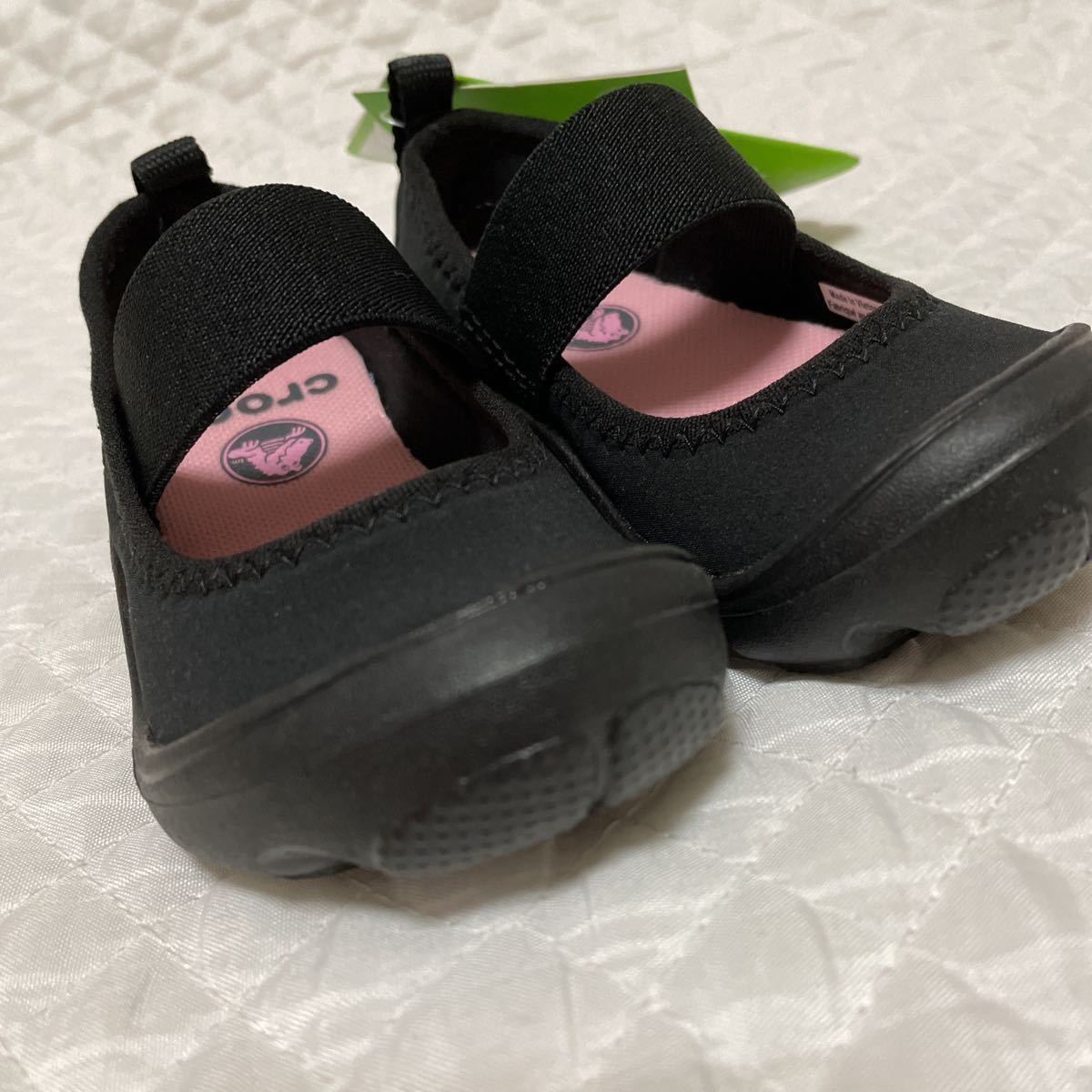  new goods 3740 jpy Crocs baby shoes 14cm black black unused tag attaching child care . child care place kindergarten girl man First shoes 