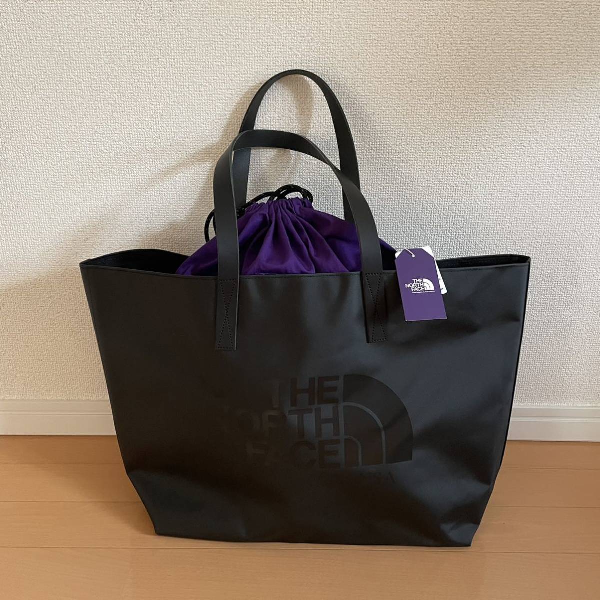 NORTH FACE PURPLE LABEL NNN TPE Tote Bag Black ブラック パープルレーベル レザーストラップ  トート ナナミカ nanamica