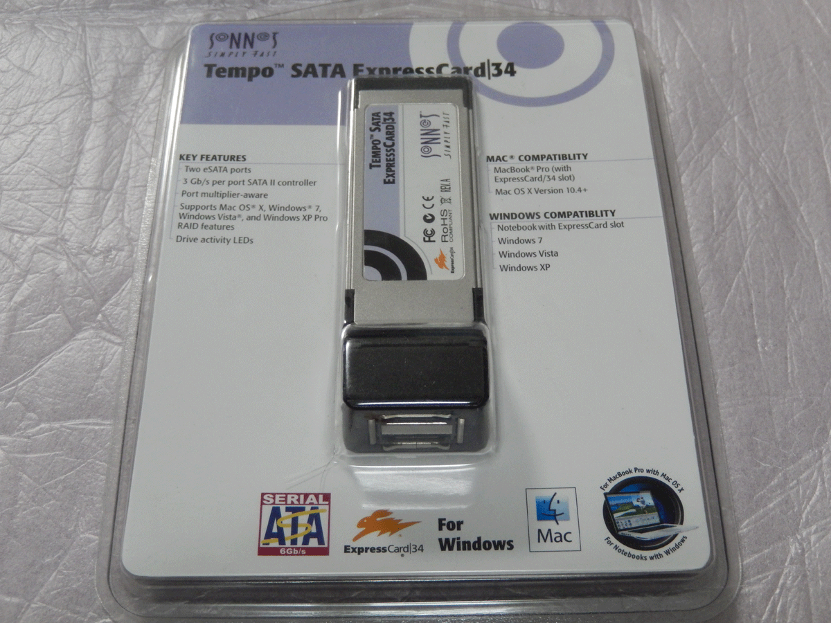 ★★　Tempo SATA ExpressCard/34 (SONNET) TSATAⅡ-E432P ★★_画像1