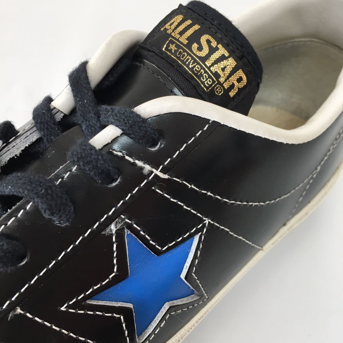 CONVERSEコンバース☆ワンスター27、5cm☆ブラックxブルーモデル本革