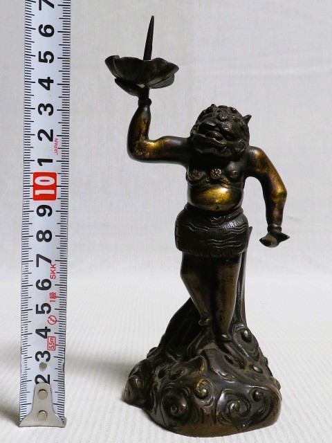 鬼燭台 銅器 古銅 時代 仏教美術 A5-1118 （仏像 木彫 鬼子母神