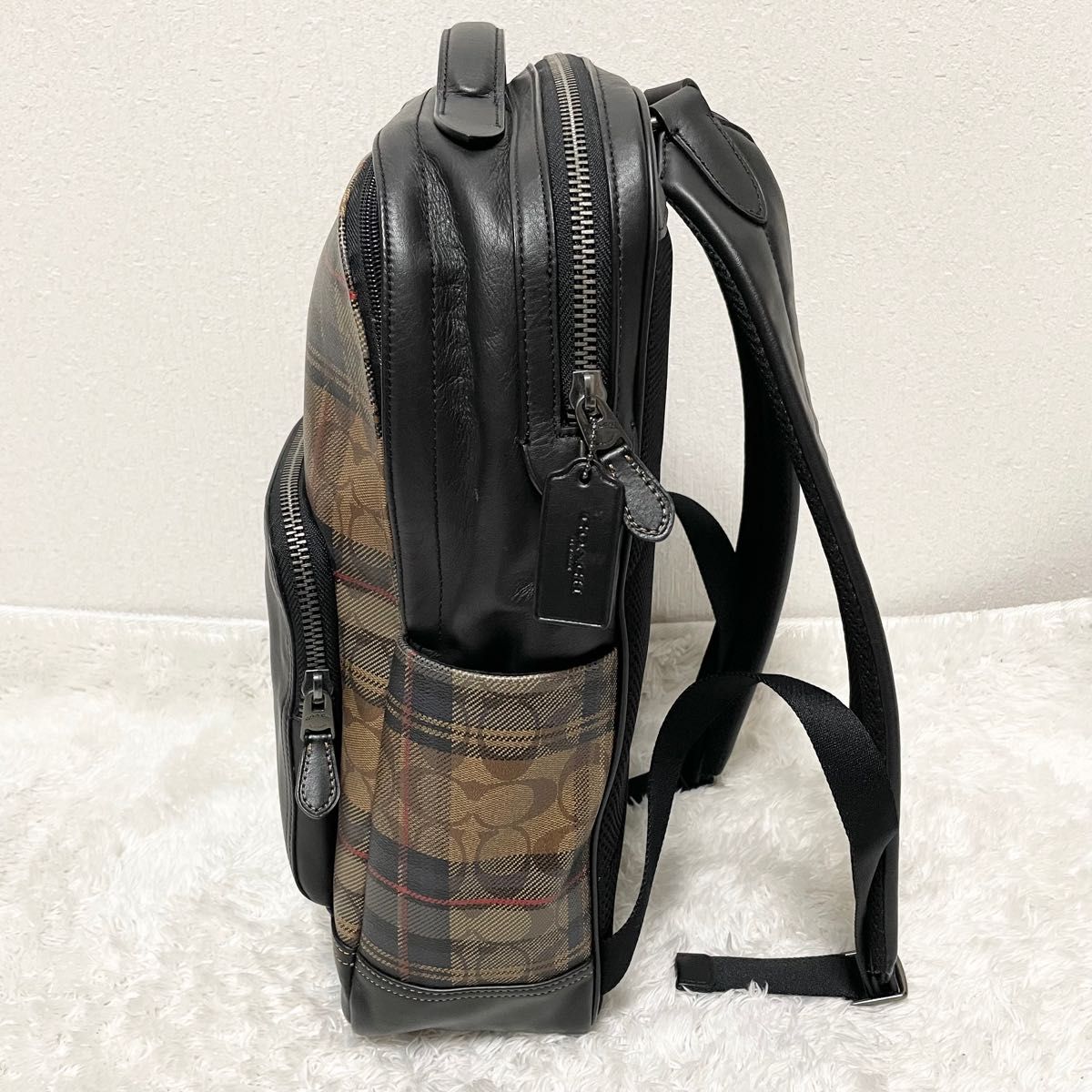 コーチ シグネチャー グラハム プレイド チェック柄 リュック コーチ シグネチャー グラハム プレイド チェック柄 リュック