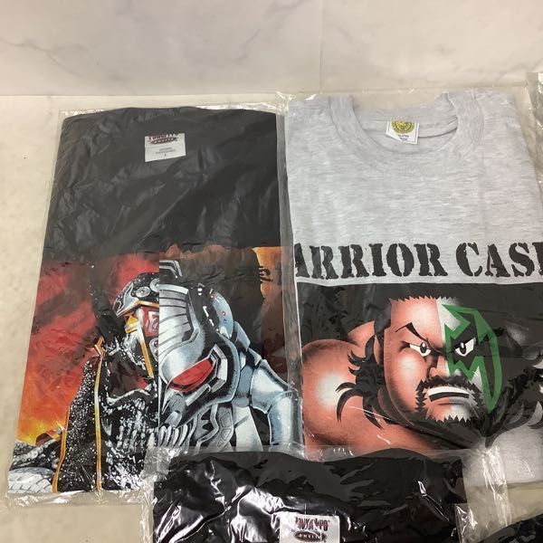 1 иен ~ нераспечатанный Professional Wrestling футболка TE-N-RYU, Sasaki ..& энергия * Warrior MUSCLED ARMOR др. L размер 