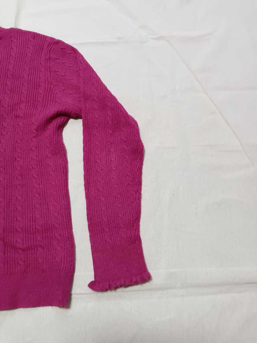 【中古品】INGNI イング　ローゲージ風長袖ニット　セーター　控え目フリル　ピンク　レディースサイズ　　M_画像7