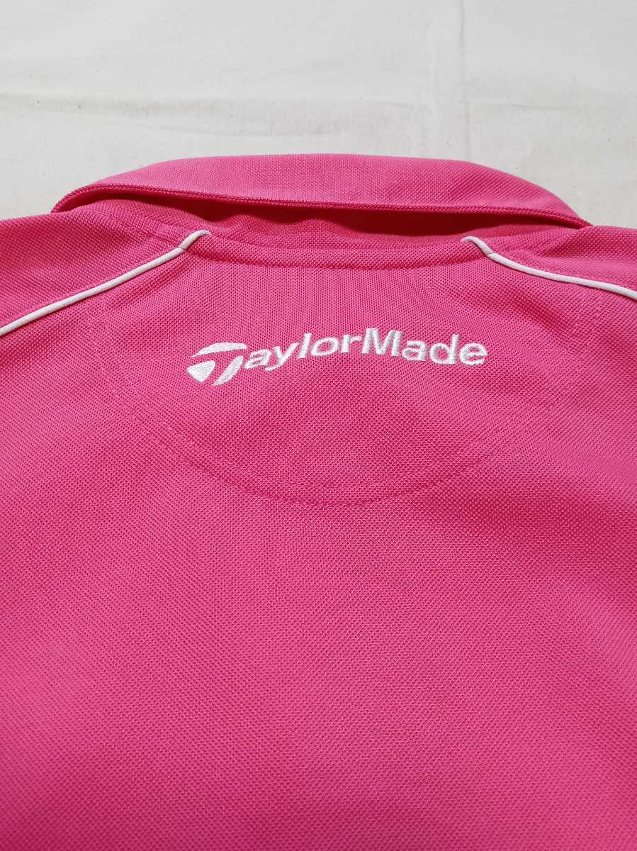 【中古品】TaylorMade 　テイラーメイド メンズゴルフウェア　鹿の子半袖ポロシャツ ショッキングピンク　メンズ　サイズ　Ｍ_画像10