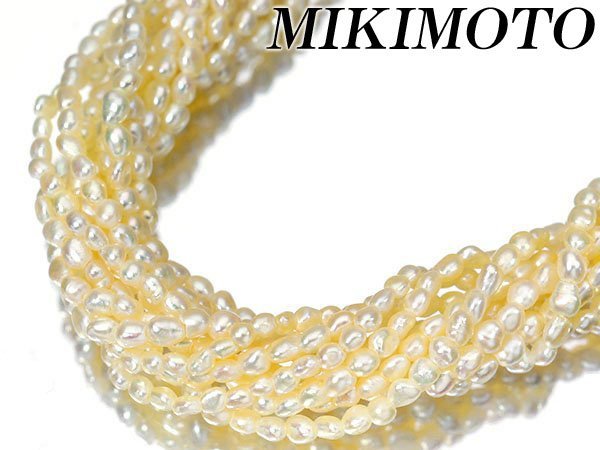 1円～【ジュエリー極】MIKIMOTO 豪華10連！上質ケシパール2.5mm～1.5mm 高級K14WGクラスプネックレス k5632Ritkkm【送料無料】