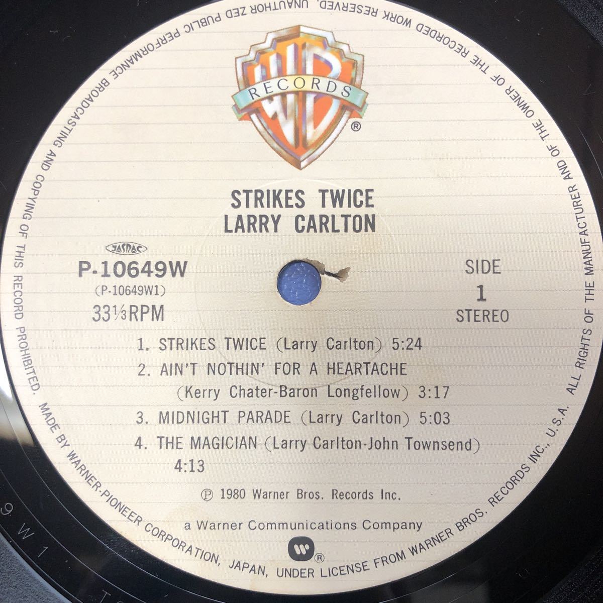 N帯付LP Larry Carlton 天才ギタリスト ラリーカールトン ストライクストワイス Strikes Twice レコード 5点以上落札で送料無料_画像4