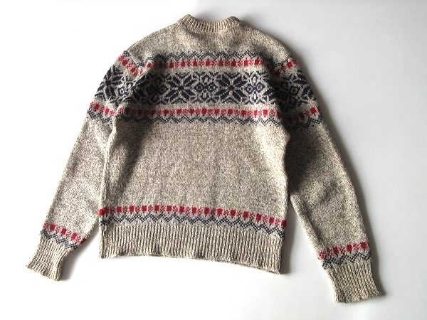希少 80sビンテージ L.L.BEAN エルエルビーン ウール フェアアイルニット ノルディック セーター ミックスベージュ_画像3